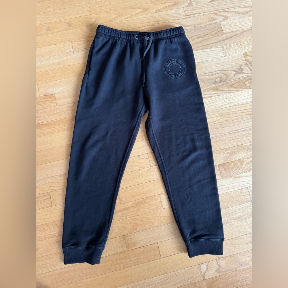 NWOT Burberry Charcoal Embroidered Logo Joggers